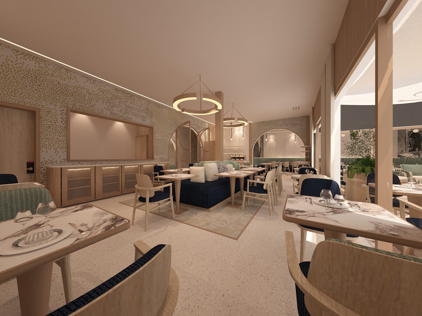 Restaurant Azrak au Fès Blue Hôtel